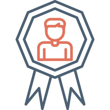 Ayın çalışanı modern ikon vektör illüstrasyonu