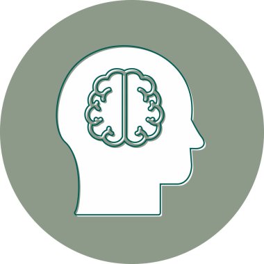 İnsan kafası simgesinin vektör illüstrasyonu