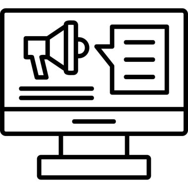 Bilgisayarda Dijital Kampanya. Web simgesi basit illüstrasyon