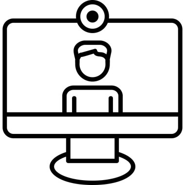 Video çağrısı modern simge, vektör illüstrasyonu