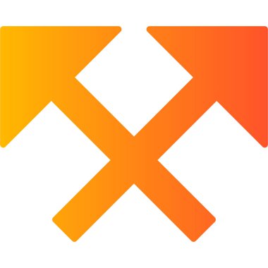 simple and minimalistic vector icon of the intersecting arrows