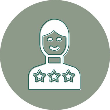 Tatmin duygusu, avatar simgesi, kullanıcı iletişimi düz vektör çizimi