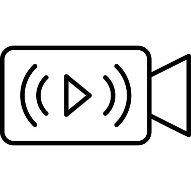 Canlı yayın modern simgesi, vektör illüstrasyonu