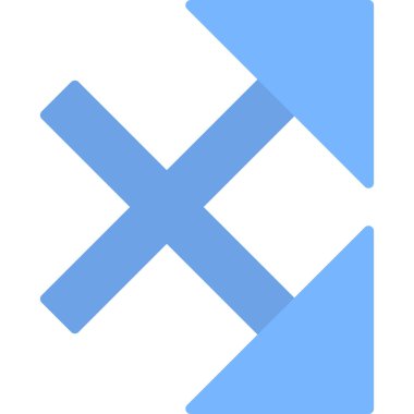 simple and minimalistic vector icon of the intersecting arrows