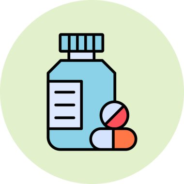 Medcaments simge vektör illüstrasyonu