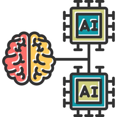 Yapay zeka. Basit illüstrasyon 