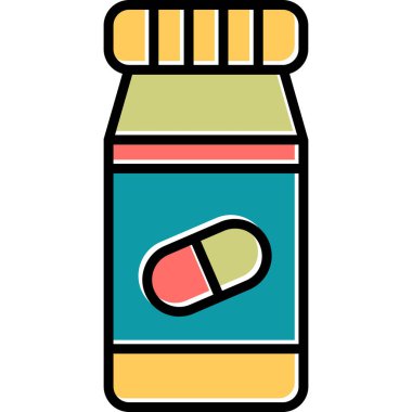 Pills bottle modern vector icon illustration