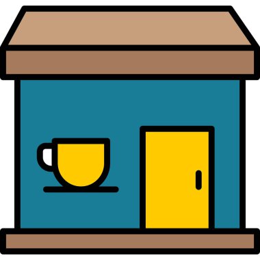 Kafe ikonu, modern tasarım illüstrasyonu