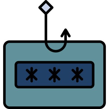 Phishing modern simgesi, vektör illüstrasyonu 