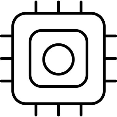 İşlemci modern simgesi, vektör illüstrasyonu