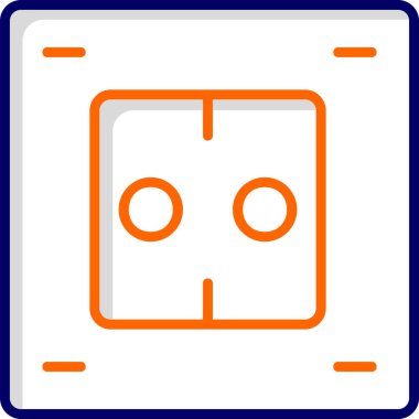 güç soketi simgesi, vektör çizim 