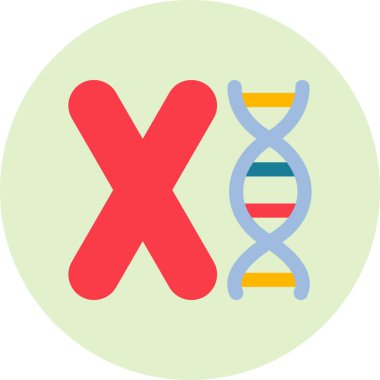 Kromozom basit simge, vektör illüstrasyonu