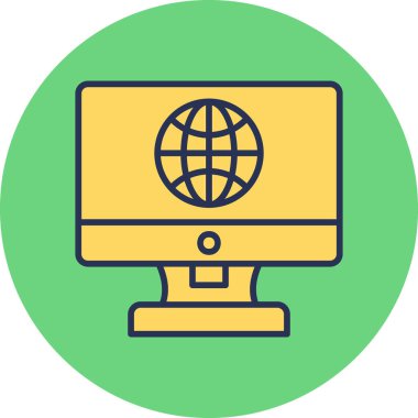 İnternet web simgesi basit illüstrasyon