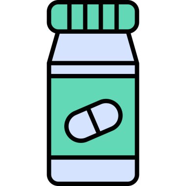 Pills bottle modern vector icon illustration