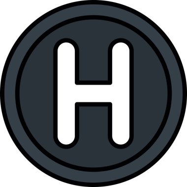 Heliport modern simge vektör illüstrasyonu
