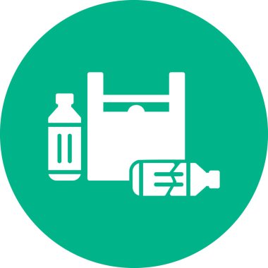 Kırık şişe simgesi, modern tasarım illüstrasyonu