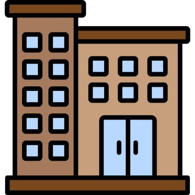 Bina. Web simgesi basit illüstrasyon