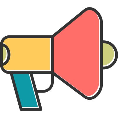 Megafon ikonu vektör illüstrasyonu