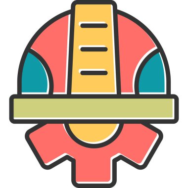 Miğfer. Web simgesi basit illüstrasyon 