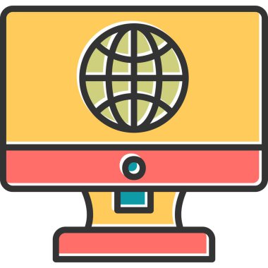 İnternet web simgesi basit illüstrasyon