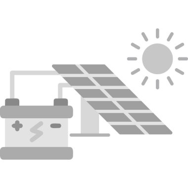 Güneş Enerjisi, enerji santrali vektör çizimi