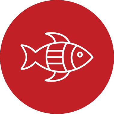 Balık. Web simgesi basit illüstrasyon