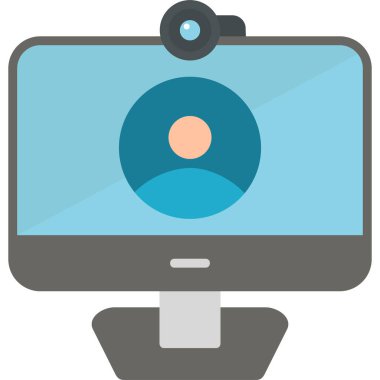 Video çağrısı modern simge, vektör illüstrasyonu