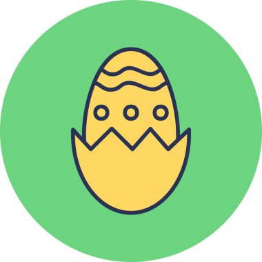 Çikolatalı yumurta ikonu, vektör illüstrasyonu