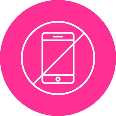 Cep telefonu simgesi engelleniyor. vektör illüstrasyonu