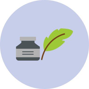 Quill ve mürekkep modern ikon vektör çizimi