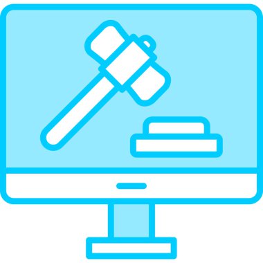 Açık Artırma web simgesi basit illüstrasyon