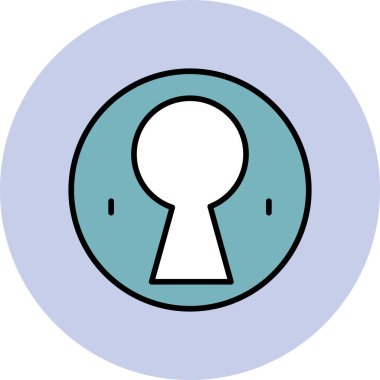 Anahtar deliği. Web simgesi vektör illüstrasyonu