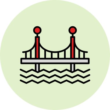 Köprü modern simgesi, vektör illüstrasyonu