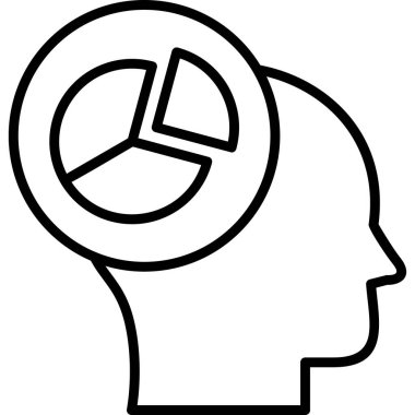 business management icon with pie chart