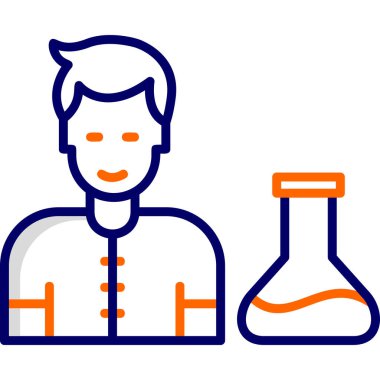 Bilim adamı basit simgesi, vektör illüstrasyonu