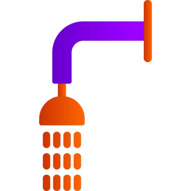 Duş ikonu. beyaz renk vektör illüstrasyonu