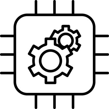 CPU icon, vector illustration simple design
