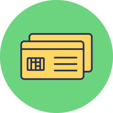 Kredi kartıyla. Web simgesi illüstrasyonu