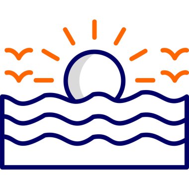 Deniz. Web simgesi basit illüstrasyon