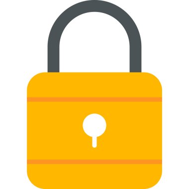 Asma kilit. Web simgesi vektör illüstrasyonu 