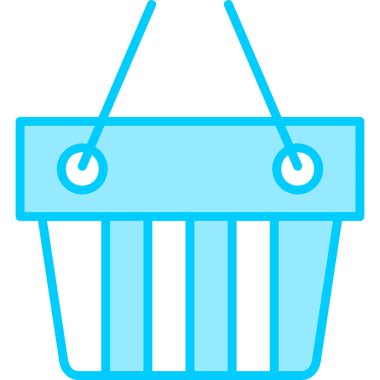 Alışveriş sepeti simgesi, vektör illüstrasyonu basit tasarım