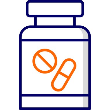 Tıbbi hap ikonu basit bir illüstrasyon