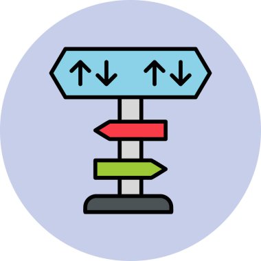 İşaret direği web simgesi. Basit resimleme