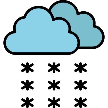 Kar yağışı. Web simgesi basit tasarım