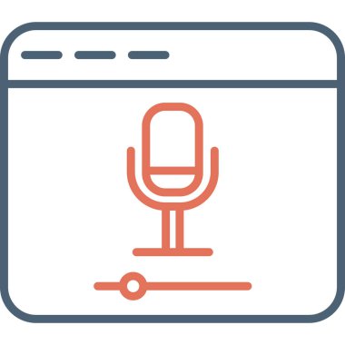 mikrofon, Çevrimiçi Kayıt Ağı simgesi Basit illüstrasyon