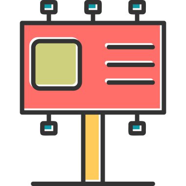 Reklam panosu. Web simgesi basit illüstrasyon