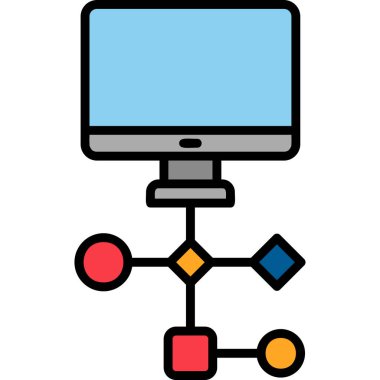 Çalışma akışı modern simgesi, vektör illüstrasyonu 