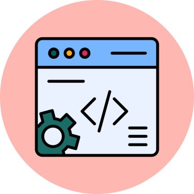Web Geliştirme, Ağ Web simgesi, kişisel ve ticari kullanım için illüstrasyon simgesi 