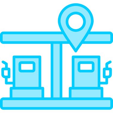 Benzin istasyonu. Web simgesi basit illüstrasyon