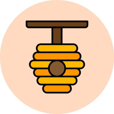 Arı kovanı simgesi vektör illüstrasyonu